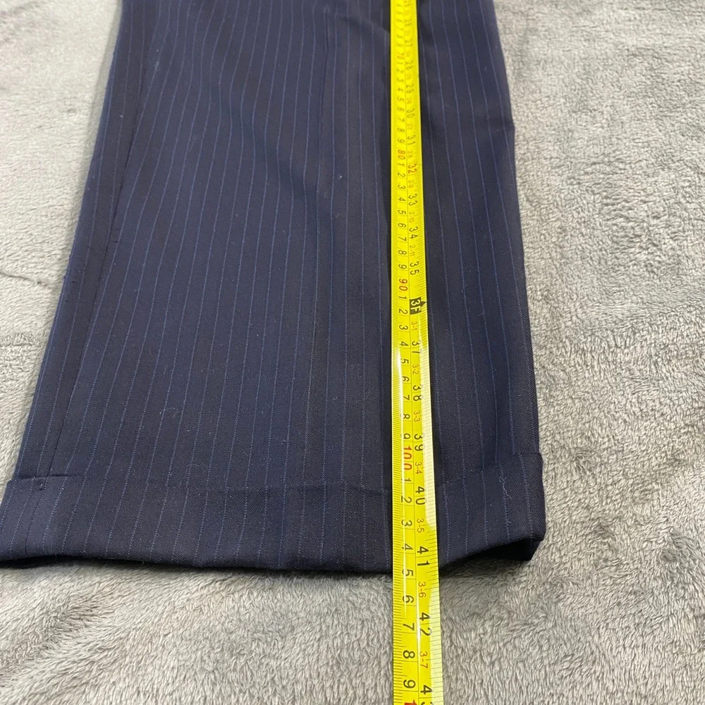 Jos. A. Bank Suit Mens 46R 40W Navy‎ Pinstripe Signature Gold 150s Wool *FLAW*